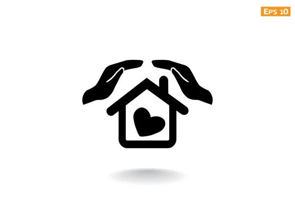 Protección y seguro para el hogar icono web — Vector de stock