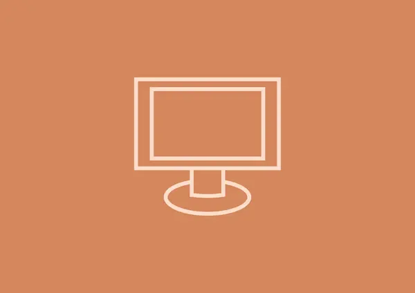 Pantalla de monitor en blanco icono web — Archivo Imágenes Vectoriales