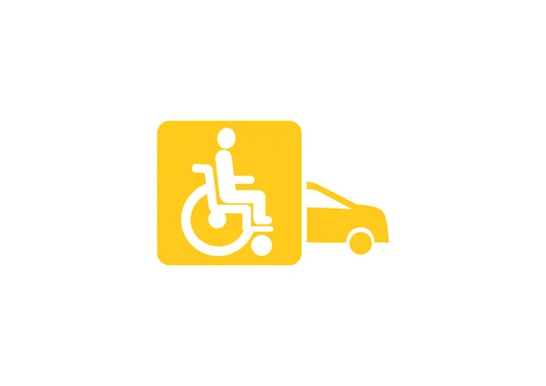 Discapacitados en el icono del coche — Archivo Imágenes Vectoriales