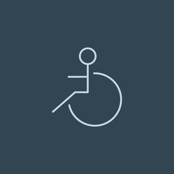 Discapacitados en el icono de la silla de ruedas — Archivo Imágenes Vectoriales