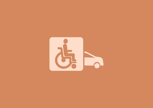 Handicap in auto-pictogram — Stockvector