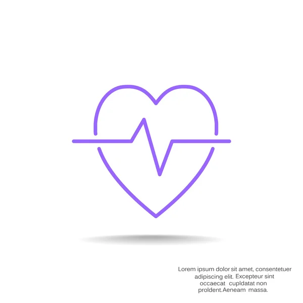 Icona web del battito cardiaco — Vettoriale Stock