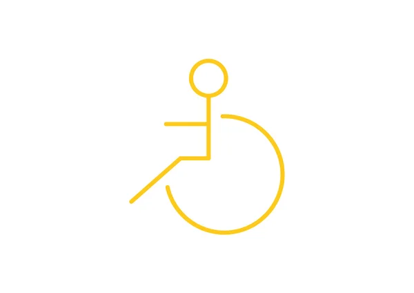 Disabled on wheelchair simple icon — Stock Vector