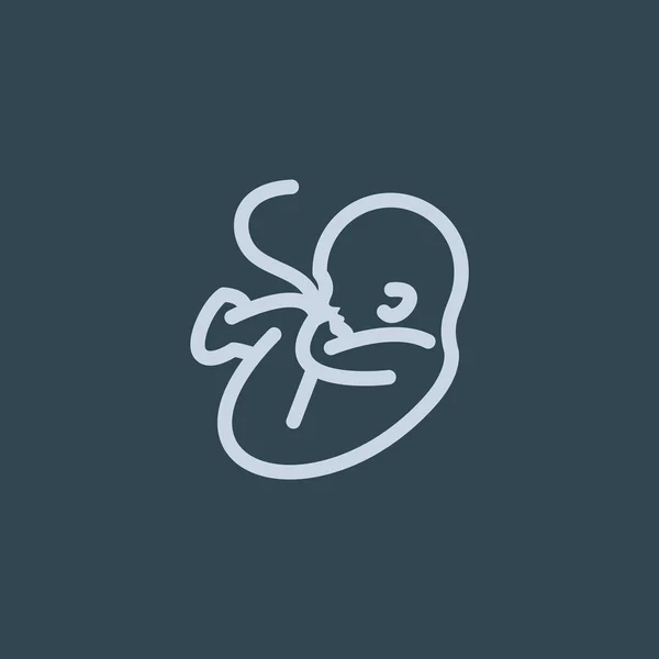 Bebê embrião com símbolo umbilical — Vetor de Stock