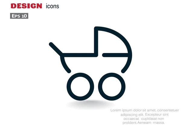 Simple icône web de contour de poussette — Image vectorielle