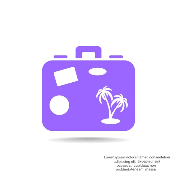 Valise touristique simple icône web — Image vectorielle