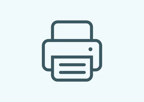 Impresora de trabajo con icono web de papel — Archivo Imágenes Vectoriales