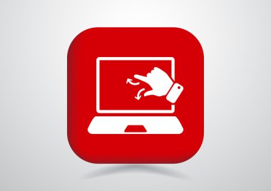 Dokunmatik ekranda dizüstü web simgesi