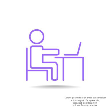 Adam masada dizüstü bilgisayar kutsal kişilerin resmi ile