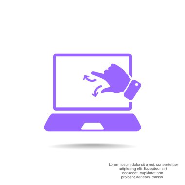 Dokunmatik ekranda dizüstü web simgesi