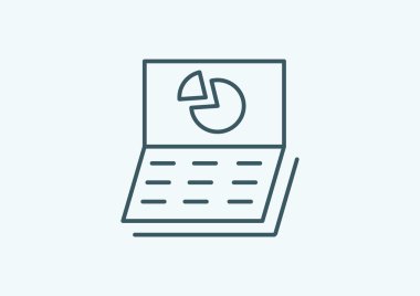 Basit laptop ile grafik ekran üzerinde