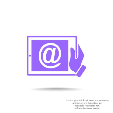 E-posta işareti ile dijital tablet