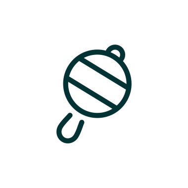 Icône de hochet de bébé simple, contour vector illustration 