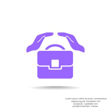 Evrak çantası ile eller web simgesi