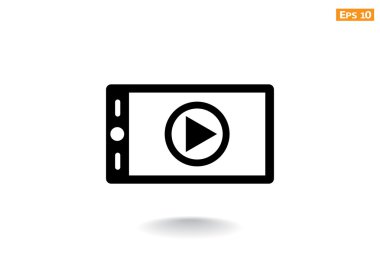 Smartphone ekranında video işareti