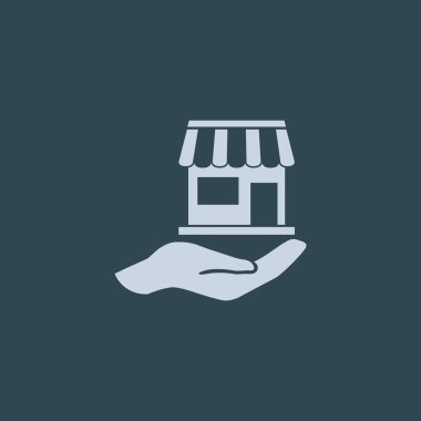 Dükkanı el web simgesi üzerinde