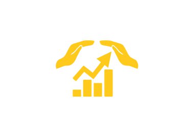 Eller simgesini içeren yükselen grafiği