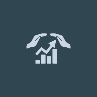 Eller simgesini içeren yükselen grafiği