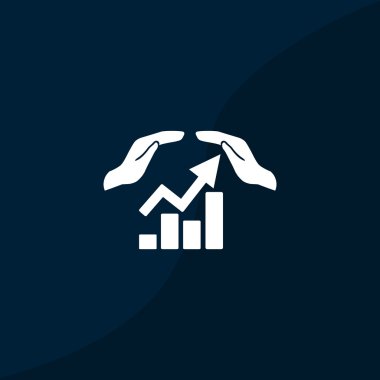 Eller simgesini içeren yükselen grafiği