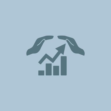 Eller simgesini içeren yükselen grafiği