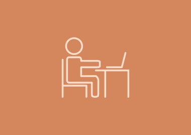 Adam masada dizüstü bilgisayar kutsal kişilerin resmi ile