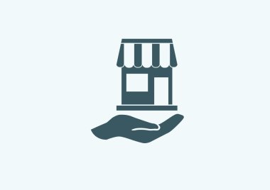 Dükkanı el web simgesi üzerinde
