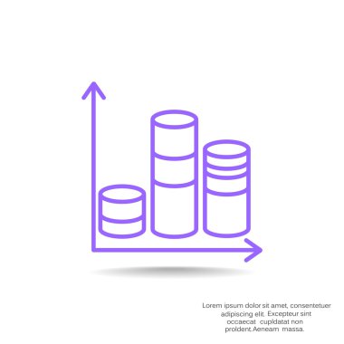 Sütunlar basit web simgesi ile grafik