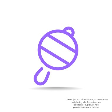 Icône de hochet de bébé simple, contour vector illustration 