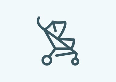 Basit bebek arabası anahat web simgesi 