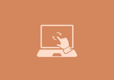 Dokunmatik ekranda dizüstü web simgesi