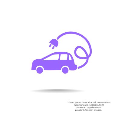 Elektrik araba basit web simgesi