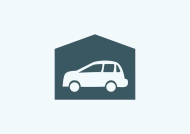 Garajda araba basit simgesiyle