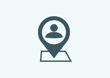 İnsan konum işaretçisi basit simgesine