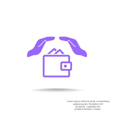 Eller web simgesi ile cüzdan