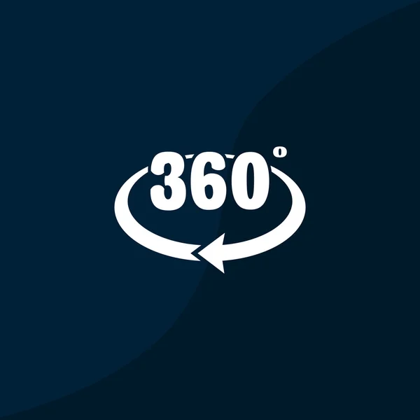 360 градусів з закругленою піктограмою стрілки — стоковий вектор