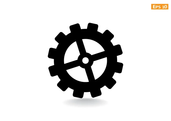 Single rounded gear simple icon — Stock Vector