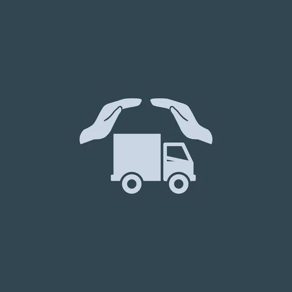 Cargo transportation insurance web icon — Stock Vector