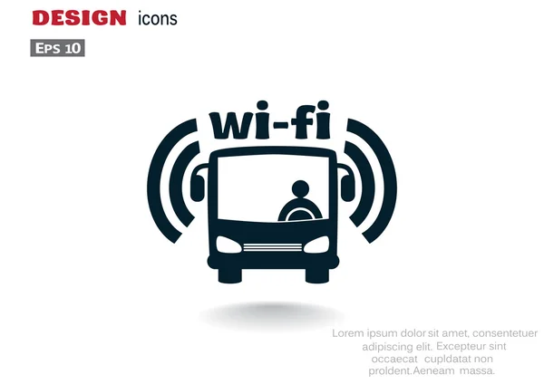 Otobüs wi-fi sürücüsü ile — Stok Vektör