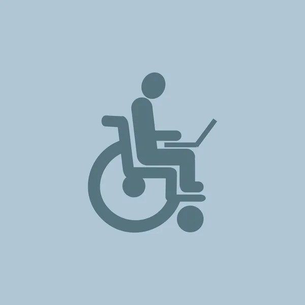Disabili che lavorano in Internet — Vettoriale Stock