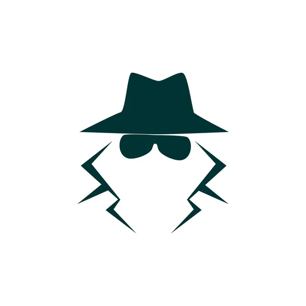 Anonymní špionážní agent silueta ikona — Stockový vektor