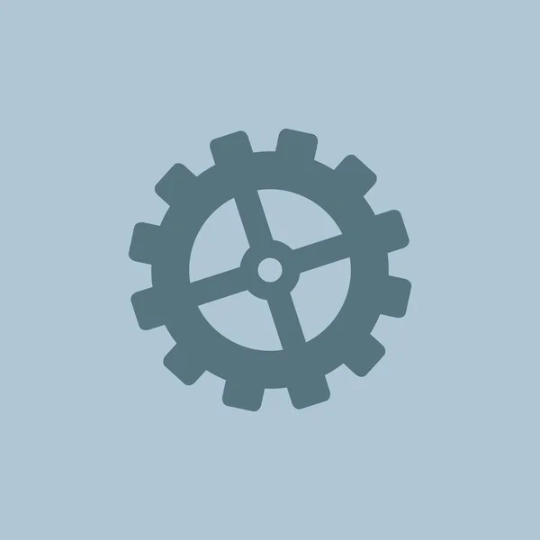 Singola icona arrotondata semplice ingranaggio — Vettoriale Stock