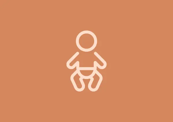 Baby-Symbol in einfachen Linien — Stockvektor