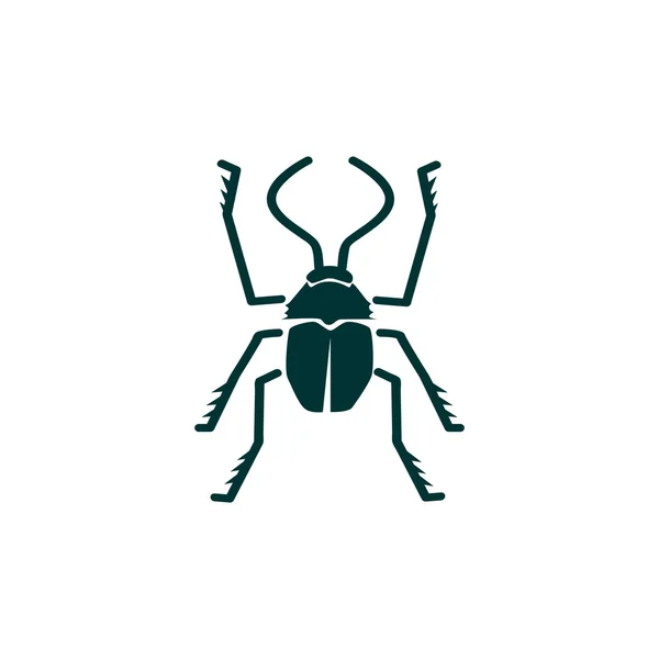 Symbole de bug avec scarabée contour — Image vectorielle