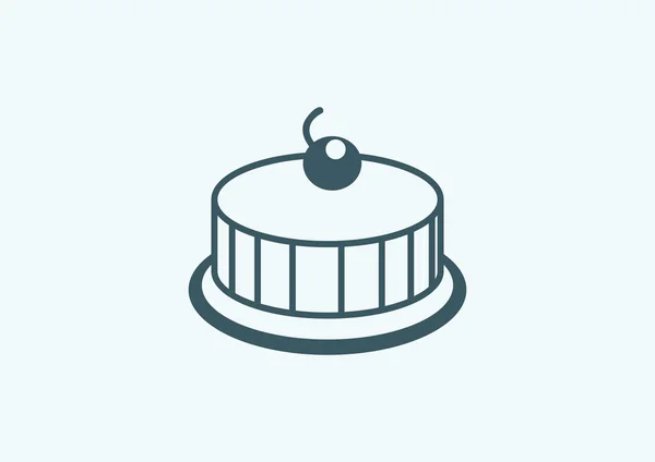蛋糕与樱桃 web 图标 — 图库矢量图片