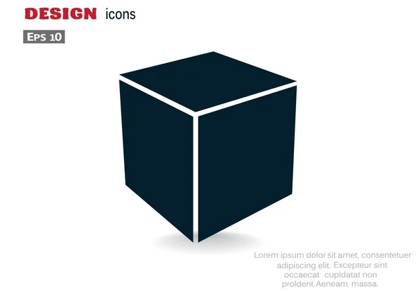 Simple cubo icono web — Vector de stock
