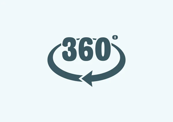 360 grader med rundade pilikonen — Stock vektor