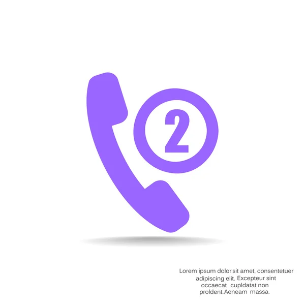 Tubo telefónico con dos llamadas perdidas — Archivo Imágenes Vectoriales