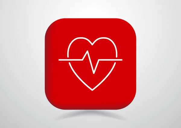 Heartbeat web pictogram — Stockvector