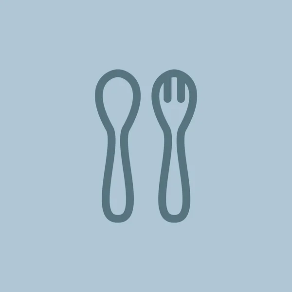 Spoon and fork icon — Stock Vector