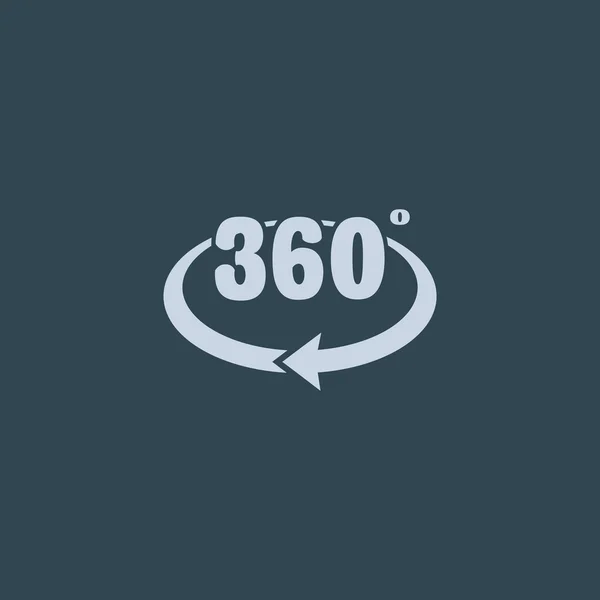 360 μοίρες με στρογγυλεμένες βέλος εικονίδιο — Διανυσματικό Αρχείο